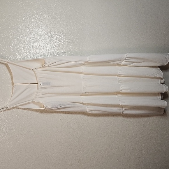 Hurley Solid Button Down Tiered Midi Dress - Picture 8 of 10